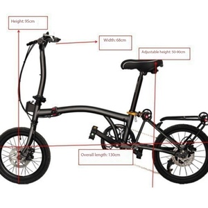 <span class=keywords><strong>Bicicleta</strong></span> Plegable de 16 Pulgadas, Ultraligera, de Aleación de Aluminio, con Triple Plegado, Cuadro Totalmente Amortiguado, Portátil, de 7 Velocidades y Doble Freno de Disco - Product Image 6