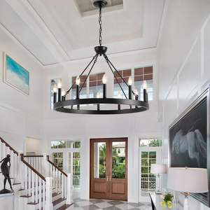 Lustre industriel rétro américain <span class=keywords><strong>Lampe</strong></span> de <span class=keywords><strong>plafond</strong></span> bougie détachable en fer Télécommande pour salon salle à manger pour <span class=keywords><strong>Amazon</strong></span> Cross-Border - Product Image 5