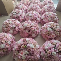 C-726 Bola Bunga Warna Pink Grosir 60cm 70cm Bola Bunga Pink Artifisial Dekorasi Centerpiece untuk Acara Pernikahan