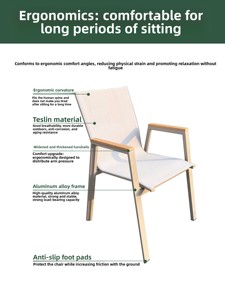 Juego de Mesa y Sillas Apilables para Exteriores Dingshuai, Estilo Nórdico, con Madera Plástica y Aleación de Aluminio, para Patio, Balcón y Picnic - Product Image 5