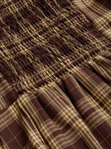 Vestido Midi Casual Vintage Feminino Respirável em Marrom, Sem Mangas, Estampa Fashion, Cintura Império ODM - Product Image 5