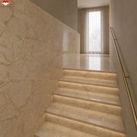 Plan de travail de cuisine, îlot, mur de salon, sol, lavabo de salle de bain, entrée, chambre, villa en marbre poli doré Phénix moderne et imperméable