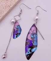 Nouvelle résine papillon boucle d'oreille mode cigale ailes feuille d'or boucles d'oreilles boucles d'oreilles de mariée pour les femmes