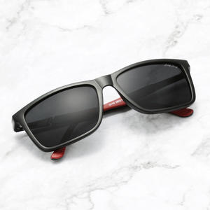 Lunettes de soleil polarisées Jingyu 5119, monture rectangulaire intégrale, UV400, anti-éblouissement, unisexe, pour la conduite, monture noire sable - Product Image 2