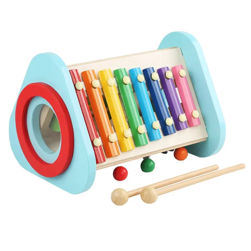 Montessori Educational Wooden Music Toys Wooden Music Station Toy For Children Musical Percussion Instruments
