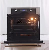 Four encastré en acier inoxydable 60cm 73L avec rôtissoire gril Turbo ventilateur gaz caractéristiques électriques