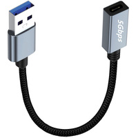 Câble USB 3.0 en cuivre à transfert de données 5 Gbit/s double face AM vers TYPE C FEMELLE avec puce, adaptateur USB Mâle vers Type-C Femelle