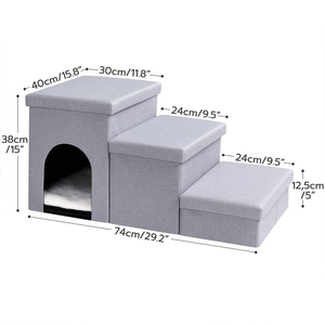 SUREWALHOME 3 en 1 marches <span class=keywords><strong>pour</strong></span> <span class=keywords><strong>chien</strong></span> escaliers <span class=keywords><strong>rampe</strong></span> pliable <span class=keywords><strong>pour</strong></span> animaux de compagnie avec une <span class=keywords><strong>maison</strong></span> et échelle de rangement <span class=keywords><strong>pour</strong></span> animaux de compagnie idéale <span class=keywords><strong>pour</strong></span> les petits et grands chiens chats - Product Image 6