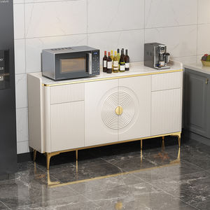 Buffet de Luxe Italien Moderne avec Plateau en Marbre, Portes en <span class=keywords><strong>Verre</strong></span>, Bois Massif, pour Salle à Manger, Salon, Chambre, Rangement et Présentation Modulaire - Product Image 1