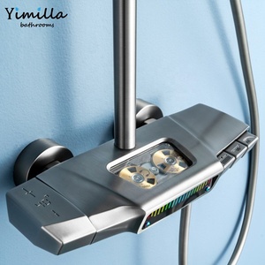 Design de luxe salle de bain gramographe <span class=keywords><strong>musique</strong></span> pluie pommeau de douche mélangeur grande pluie gris bain et douche - Product Image 2