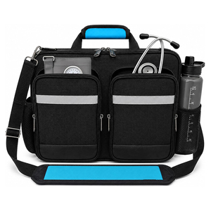 Professional Nurse Shoulder <b>Bag</b> 3 Compartments Comfort Features Lockable Zippers Padded Device Pocket for Health Nurses Medium - Product Image 1