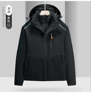 Chaqueta de invierno de moda para <span class=keywords><strong>hombre</strong></span> con gabardina con estampado de soplo desmontable impermeable aislado en el interior <span class=keywords><strong>abrigo</strong></span> largo de lana para exteriores - Product Image 3