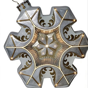 เกล็ดหิมะพร้อมไฟ 19 ดวงและแถบไฟ 6 แถบ - Product Image 1