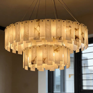 Lámpara de Araña Redonda de Lujo para Dormitorio, de Mármol y Alabastro con <span class=keywords><strong>Luz</strong></span> Natural - Product Image 5