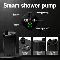 Douche portable pour le camping, pompe de douche de camping rechargeable 6000 mAh avec thermomètre et chauffe-eau à immersion, seau pliable 24 L