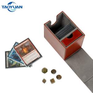 Bandeja con tapa N marrón, nueva textura, 100 + juego de cartas prémium de cuero PU, caja de juego de cartas - Product Image 4