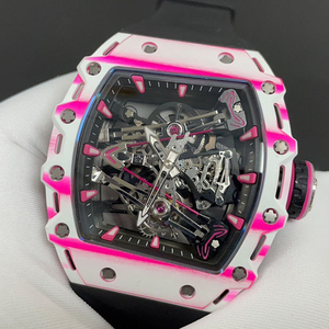 Montre squelette de luxe style RM 3802, tourbillon tonneau, pour homme, ultra-légère, mécanique, bracelet en caoutchouc style golf. - Product Image 2