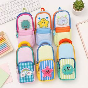 Nouvelle petite trousse en tissu avec fermeture éclair, motif étoile, grande capacité pour l'école et le bureau, haut de gamme pour filles - Product Image 2