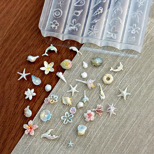 Molde de silicona estilo océano para uñas, molde 3D para tallar conchas, estrellas de mar, fácil de desmoldar, para adornos de uñas bonitos y de ensueño, herramientas de manicura - Product Image 1