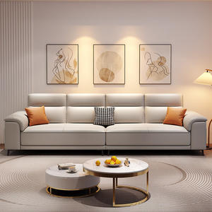 Sillón Reclinable de Cuero para Restaurante Sofá de Cuero Moderno Sofá de Diseño Moderno de Lujo Juego de Sofás de Cuero Genuino para Sala de Estar - Product Image 3