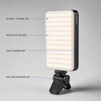 Mini Lampe Vidéo LED de Poche D10, Lumière d'Appoint Portable 3000K-9000K CRI 95+ avec Griffe Porte-Accessoire pour Vlog et Diffusion en Direct