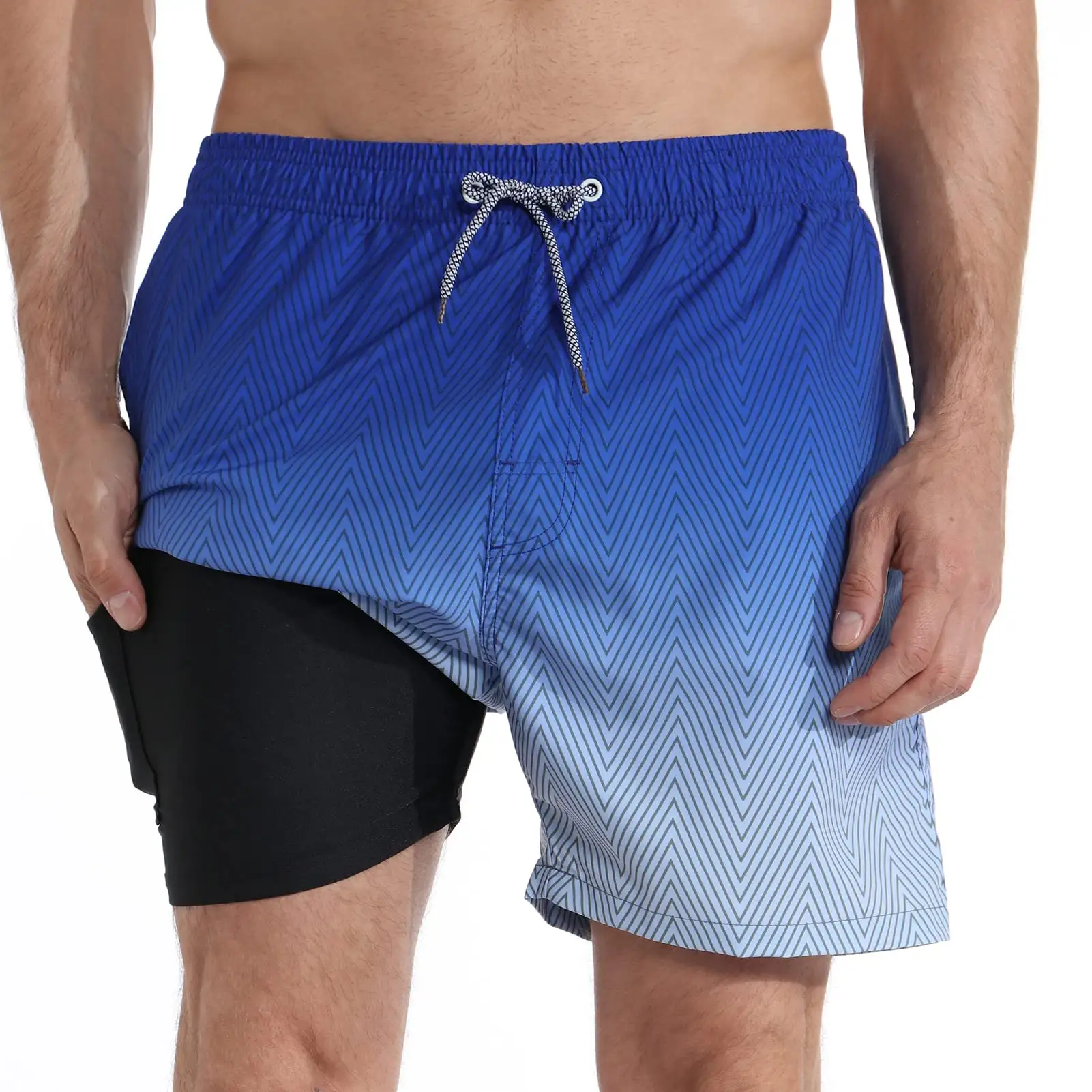 3D character art printed men light blue comfortable denim shorts summer new youth fashion slim jeans shorts