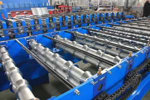 Trapezoidal Colored Steel Sheet Roofing Roll Forming Machine Automatic Metal Roof Tile Making Machine