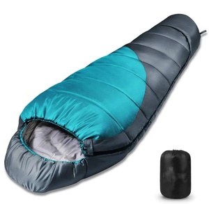 Sac de couchage de style momie imperméable 3 saisons pour adultes, pour le camping et la randonnée en plein air, tissu polyester pour l'hiver et l'été - Product Image 1