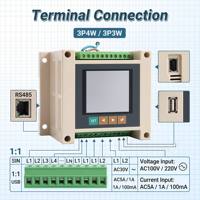 YDKZ Meteran Energi Tiga Fasa Multi Sirkuit KGW2050 4 Loop DIN Rail RS485 Modbus-RTU Kelas 0.5 85-265V kWh Meter