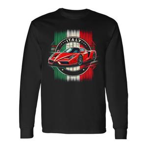 T-shirt à manches longues Supercar italien, unisexe adulte, col rond, impression numérique, promotionnel - Product Image 1