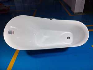 Bañera Acrílica Independiente Rosemont de Estilo Moderno, Ecológica, con Desagüe Incluido, para Baño Relajante, Diseño Cuadrado Blanco - Product Image 4
