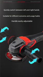 Esmerilhadeira Angular a Bateria de Lítio 18V ZSJM-1828 Máquina de Corte e Polimento com Controle de Velocidade para Eletricistas - Product Image 3