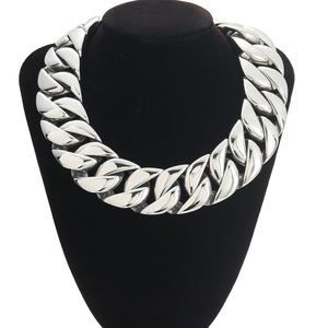 Collar de Cadena Cubana Ancha y Brillante, Cadena de Acero Inoxidable, Collar Estilo Hip-hop, Cadena Cubana de Gran Peso, Moda Tanjing - Product Image 1