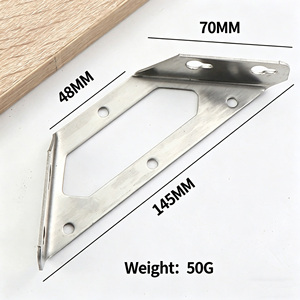 Support d'angle universel trapézoïdal en acier inoxydable, 90 degrés, type L, renforcé, pour cadre de lit en bois, table, chaise - Product Image 2