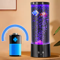 Poisson bulle étincelant USB charge LED veilleuse couleur changeante poisson en plastique artificiel lampe à bulles lampe de poisson d'aquarium