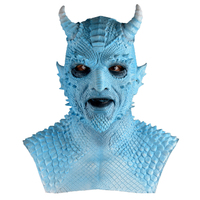 Masque de démon en latex intégré au torse, masque intégral d'horreur pour Halloween, cosplay, maison hantée, accessoire de fête costumée