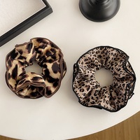 Léopard imprimé Design Ballet Double couche grande grande fleur 16CM surdimensionné XXL chouchous élastiques cheveux cravates bandes cheveux accessoires