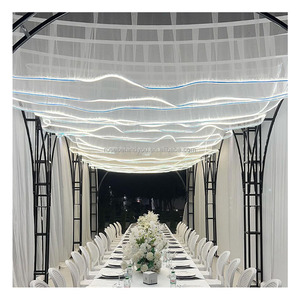 Cortinas de Tela en Forma de S para Decoración de <span class=keywords><strong>Bodas</strong></span> de Fantasía, Cortinas de Gasa con Forma de S, Cortinas Colgantes de Techo con Luces LED - Product Image 4