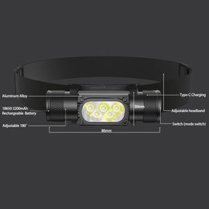 Waterproof 5LED 2000lm USB Rechargeable Headlamp 8 Modes Head <b>Light</b> for Camping Running Fishing Outdoor <b>Work</b> Custom - Product Image 3