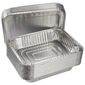 Disposable Aluminum Foil Lunch Boxes Food Container For Take-Out For Serving And Storing Food Disposable Foil Container