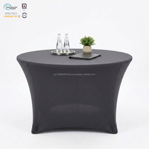 Housse de chaise haute 30 pouces en spandex opaque ivoire, imperméable, écologique, personnalisable, extensible, de qualité commerciale, ignifuge - Product Image 1