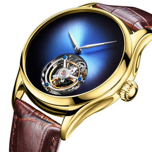 Reloj Mecánico Tourbillon para Hombre AESOP 7009, Diseño Simple, Avanzado, Casual y Ejecutivo, Resistente al Agua, Correa de Cuero, Doble Alta Calidad - Product Image 3