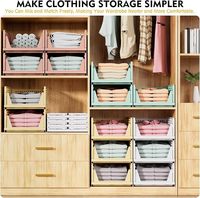 Organiseurs de tiroirs pliables avec logo personnalisé, étagères empilables, paniers de rangement en plastique, boîtes, bacs pour armoire, placard, salle de bain, bureau