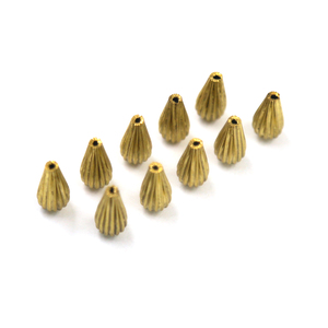 Cuentas Huecas de Latón Corrugado en Forma de Gota de Pera, Cuentas Metálicas Acanaladas <span class=keywords><strong>para</strong></span> Manualidades, Joyería, Fornituras y Componentes de Joyería - Product Image 5
