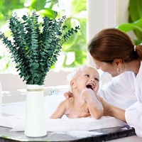 Tiges d'eucalyptus séchées conservées Paquet de douche Fleurs naturelles préservées Feuilles vertes rondes pour bébé Eucalyptus pour la douche Décoration intérieure