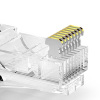 Conectores Ethernet RJ45 Cat 5e, Conectores Modulares UTP Sin Blindaje con Orificios de Paso y Perforaciones, Conectores RJ45