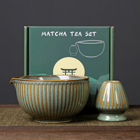 Ensemble de thé matcha écologique de grande taille, 2 à 8 pièces, en céramique, avec fouet à thé, bol à mélanger, Baibenli