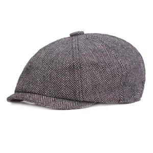 Chapeau octogonal classique à chevrons hommes femmes gavroche britannique rétro élastique casquettes pointues vente en gros - Product Image 1