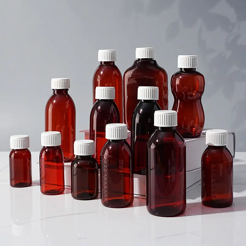 Transparant Bruin Amber Huisdier Plastic Kinderveiligheid 60Ml 100Ml 120Ml Fles Met Anti-Conus Proof Dop