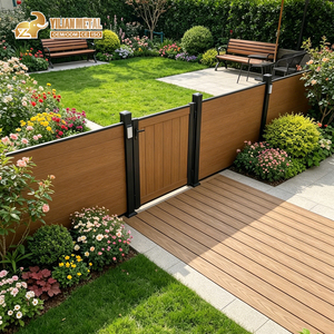 Panneaux de clôture en <span class=keywords><strong>bois</strong></span> composite WPC pour <span class=keywords><strong>jardin</strong></span>, protection UV, imperméables, décoratifs pour l'extérieur, pour la maison - Product Image 5